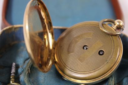 Montre de gousset en or jaune 18K (750/1000)....