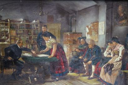 École alsacienne du XIXe siècle
Scène d'intérieur...