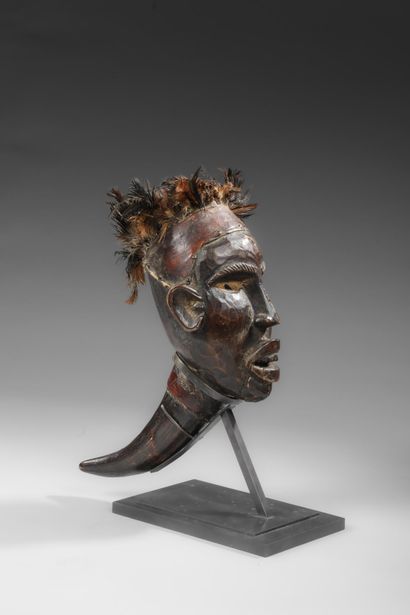 Kongo fetish and oracle with head and horn
Wood,...