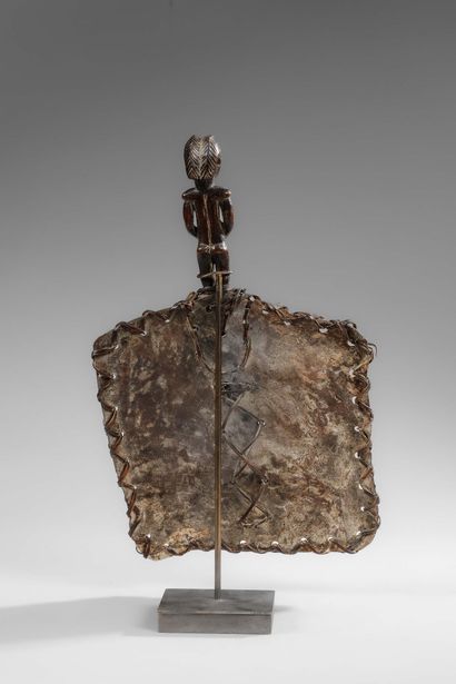 GABON - Fang ceremonial fan - Wood and leather...