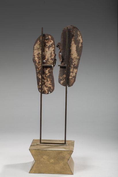 MALI - DOGON - Pair of traditional iron sandals...