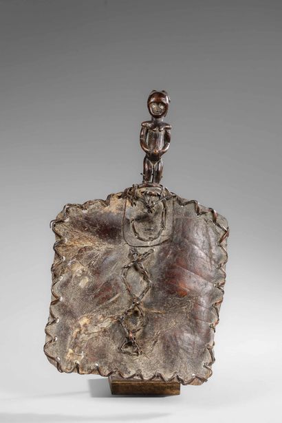 GABON - Fang ceremonial fan - Wood and leather...