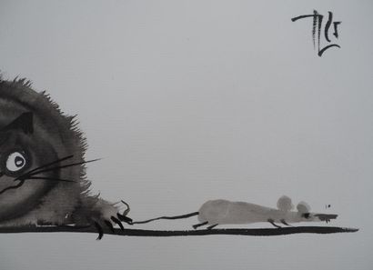 Laszlo TIBAY (born 1962)
 The cat holding...