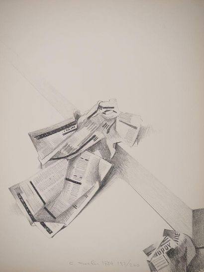 Costa TSOCLIS (1918-2006)
Piece of newspaper,...
