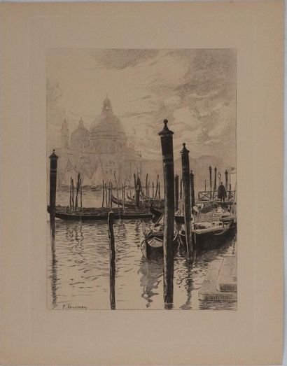 Pierre GUSMAN (1862-1942)
Venice, The Gondolas,...