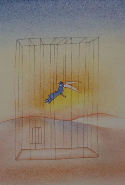 Jean-Michel FOLON (1934-2005)
The cage, 1982
Heliogravure...