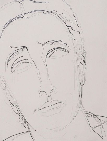 Henry DE WAROQUIER (1881-1970)
Dreaming Portrait,...