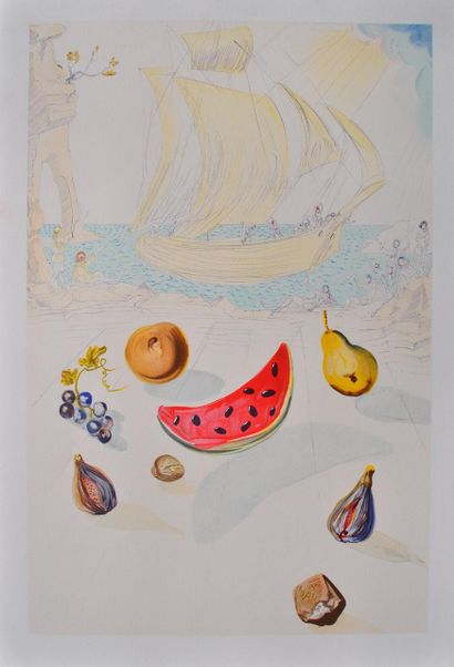 Salvador DALI (1904-1989)
Boats and fruit,...