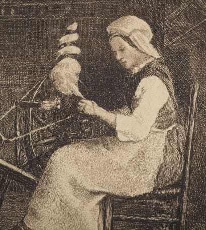 Jean François MILLET (1814-1875)
La fileuse
Gravure...