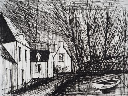 Bernard BUFFET (1928-1999)
Breton houses,...