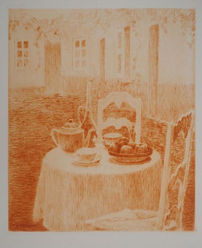 Henri LE SIDANER (1862-1939)
The pink tablecloth,...