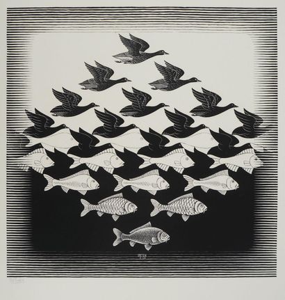 M.C. ESCHER (1898-1972)
Between Sky and Water,...