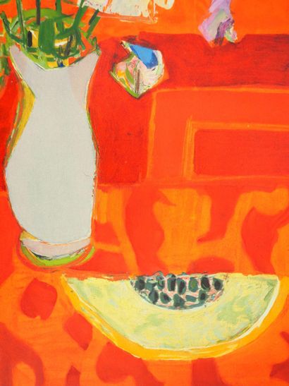 Roger BEZOMBES (1913-1994)
Bouquet and melon,...