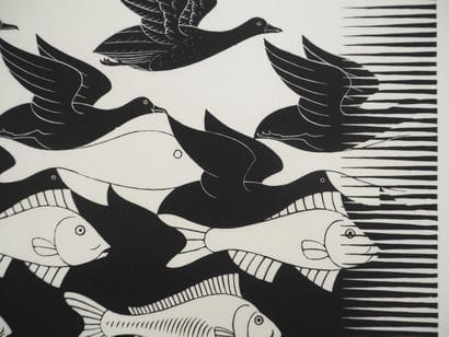 M.C. ESCHER (1898-1972)
Between Sky and Water,...