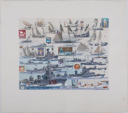MARIN MARIE (1901- 1987)
Les petits bâtiments,...