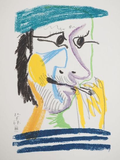 After Pablo PICASSO(1881-1973)
Self-portrait...