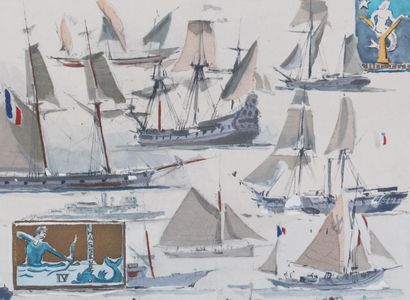 MARIN MARIE (1901- 1987)
Les petits bâtiments,...