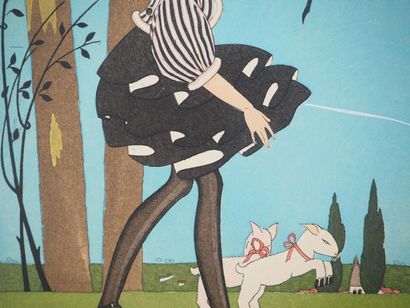Jean RAY (19th-20th)
Little girl with kids,...