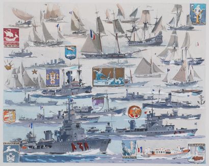 MARIN MARIE (1901- 1987)
Les petits bâtiments,...