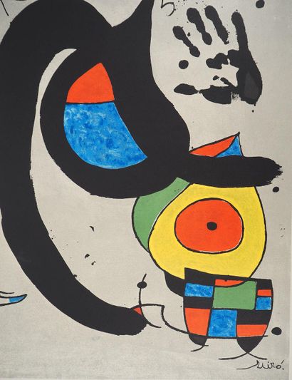 Joan MIRO (1893-1983)
Femme à l'oiseau, 1970
Lithographie...