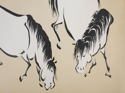 After Mokuchu URUSHIBARA (1888-1953)
Horses...