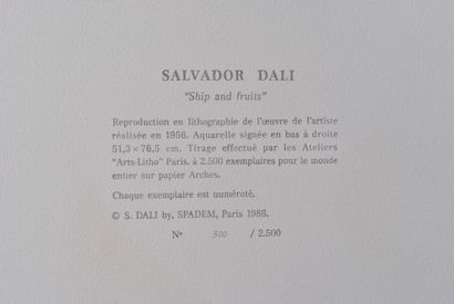 Salvador DALI (1904-1989)
Boats and fruit,...