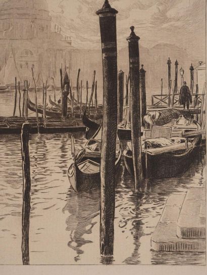Pierre GUSMAN (1862-1942)
Venice, The Gondolas,...