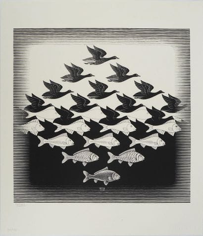 M.C. ESCHER (1898-1972)
Between Sky and Water,...