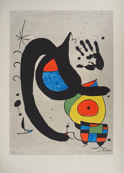 Joan MIRO (1893-1983)
Femme à l'oiseau, 1970
Lithographie...