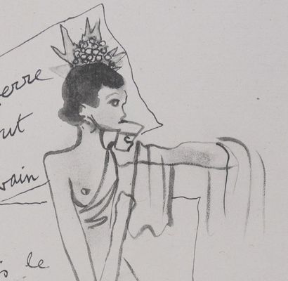 Jean COCTEAU (1889-1963)
Bacchante au chapeau...