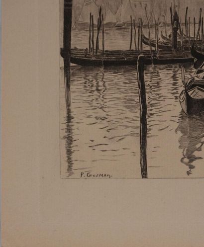 Pierre GUSMAN (1862-1942)
Venice, The Gondolas,...