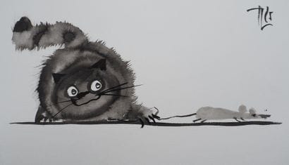 Laszlo TIBAY (born 1962)
 The cat holding...