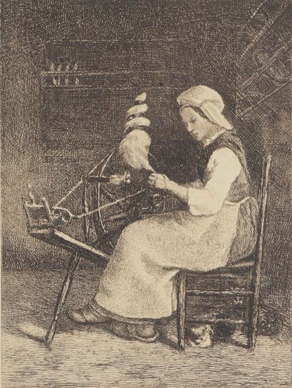 Jean François MILLET (1814-1875)
La fileuse
Gravure...