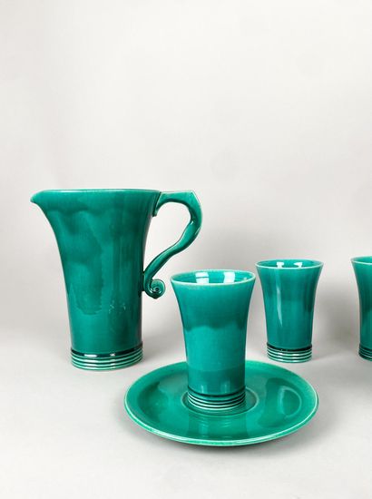 Le Chèvre France 
Turquoise-glazed earthenware...