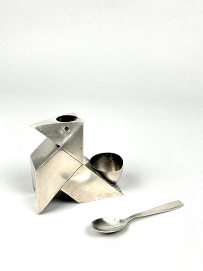 Folded silver-plated metal 