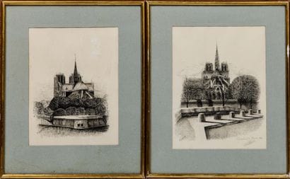 P. LAVOISEY , circa 1900
VIEWS OF NÔTRE DAME
Pair...