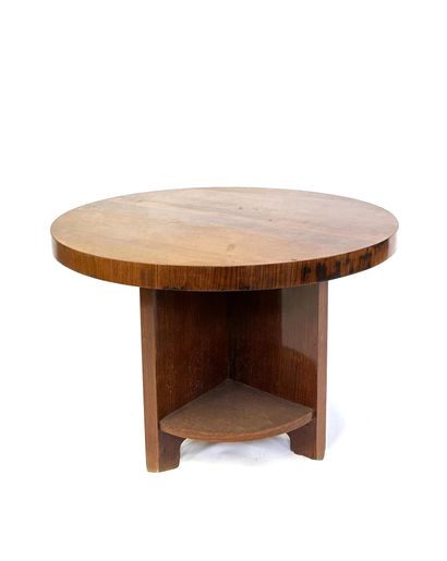 Petite table d'appoint en bois veiné de style...