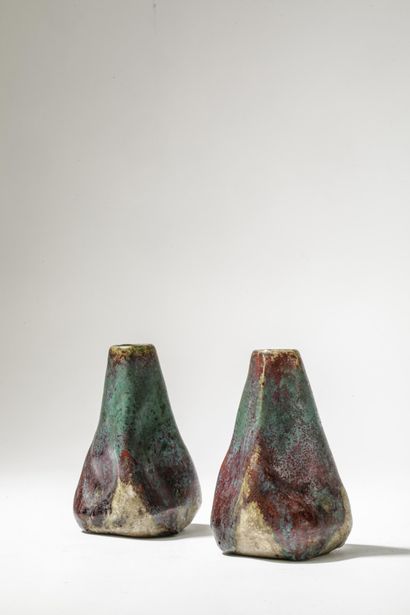 Adrien DALPAYRAT (1844-1910)
Pair of free-form...