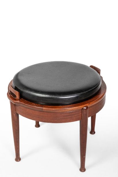 B-J HANSEM
Rosewood veneered stool with seat...