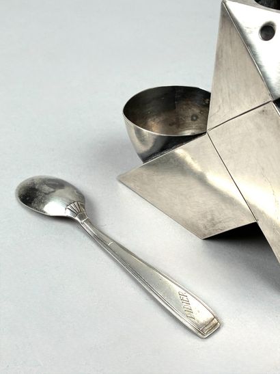 Folded silver-plated metal 