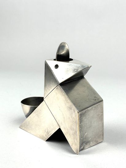 Folded silver-plated metal 