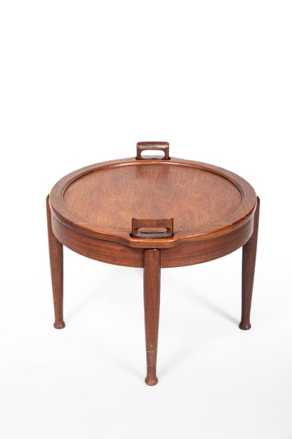 B-J HANSEM
Rosewood veneered stool with seat...