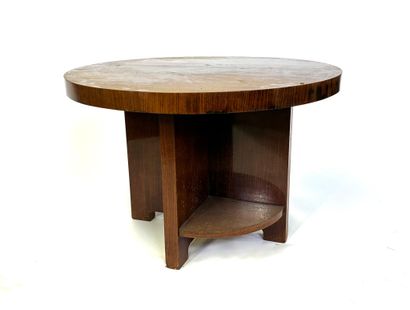 Petite table d'appoint en bois veiné de style...