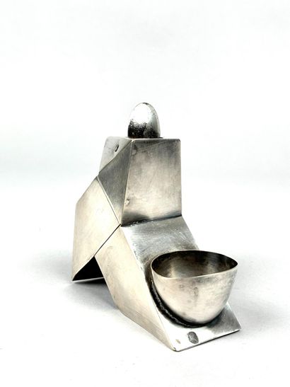 Folded silver-plated metal 