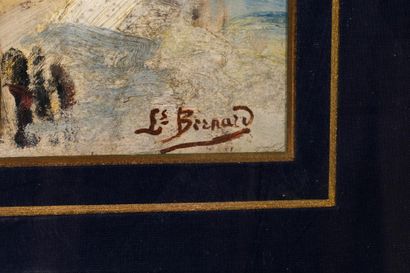 Louis BERNARD
THE VILLAGE FAIR
Oil on card...