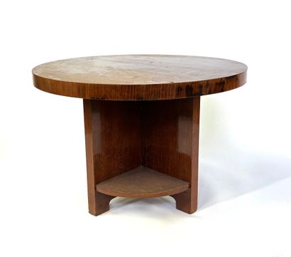 Petite table d'appoint en bois veiné de style...