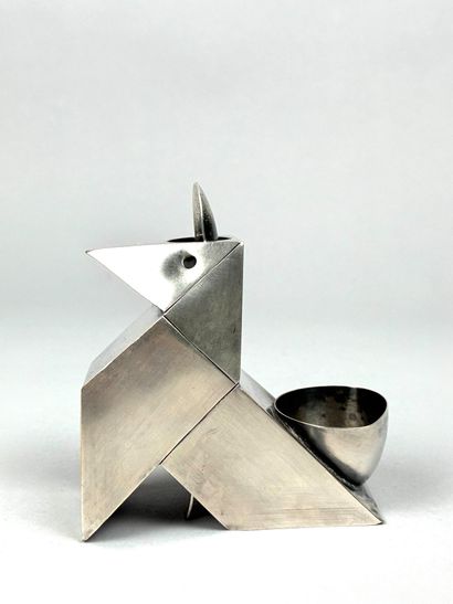 Folded silver-plated metal 