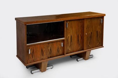Enfilade de bureau en bois stratifié ouvrant...