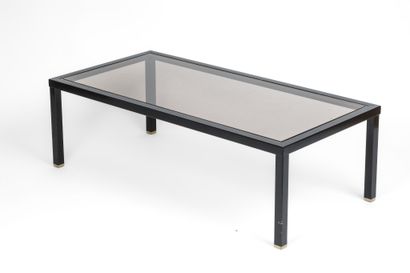 Table basse rectangulaire en métal laqué...
