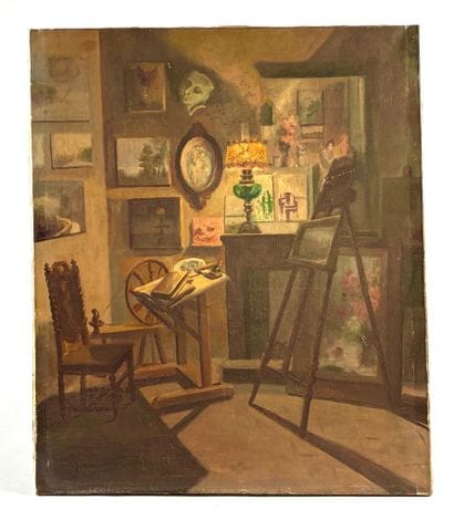 Yvonne SALOMON (1893-1982)
Artist's studio
Oil...